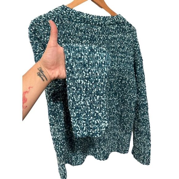 NWT NEW Loft Outlet Blue Popcorn Knit Boat Neck Pull over Sweater Large - Picture 5 of 9